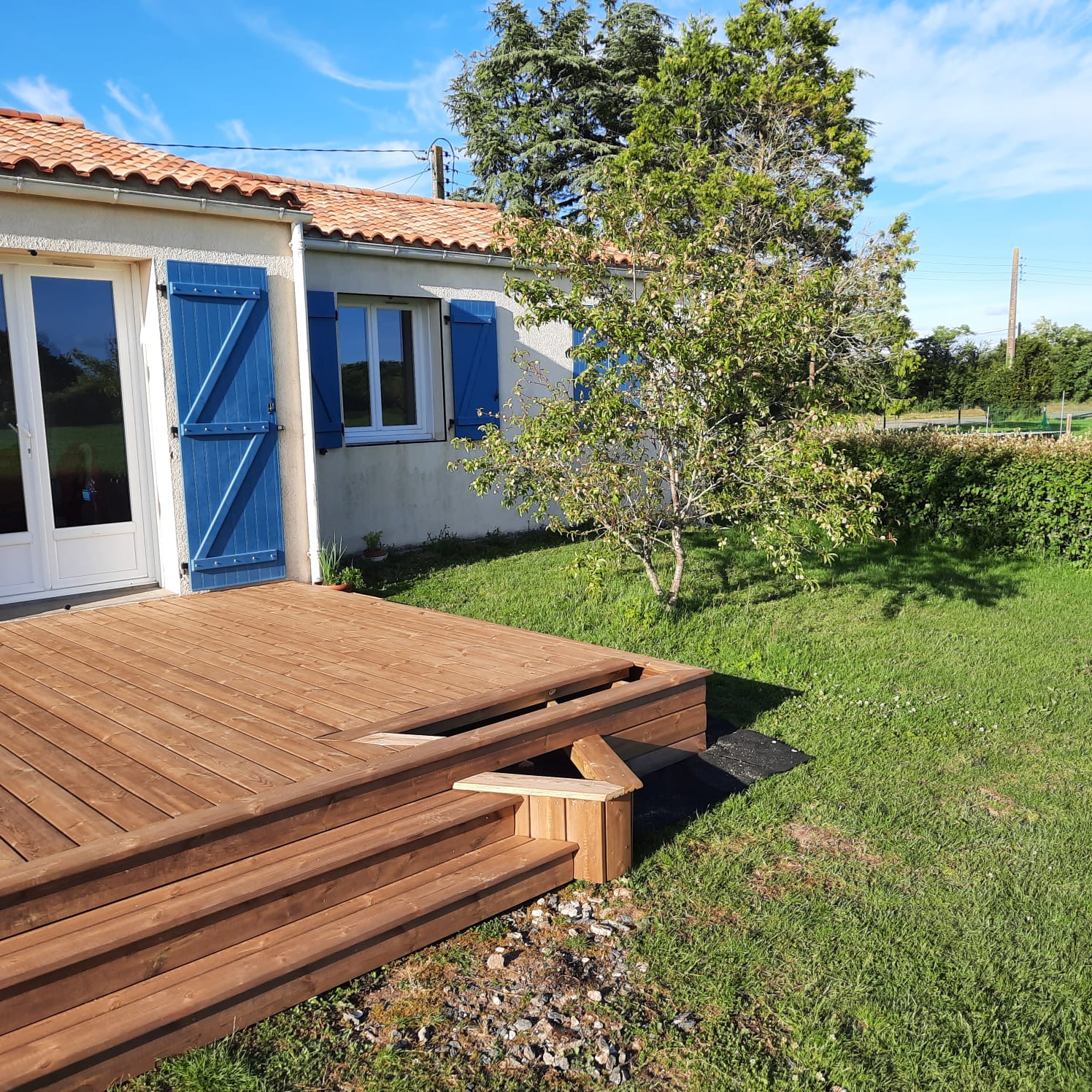 Terrasse en bois à Sainte-Gemme-la-Plaine, étape 6